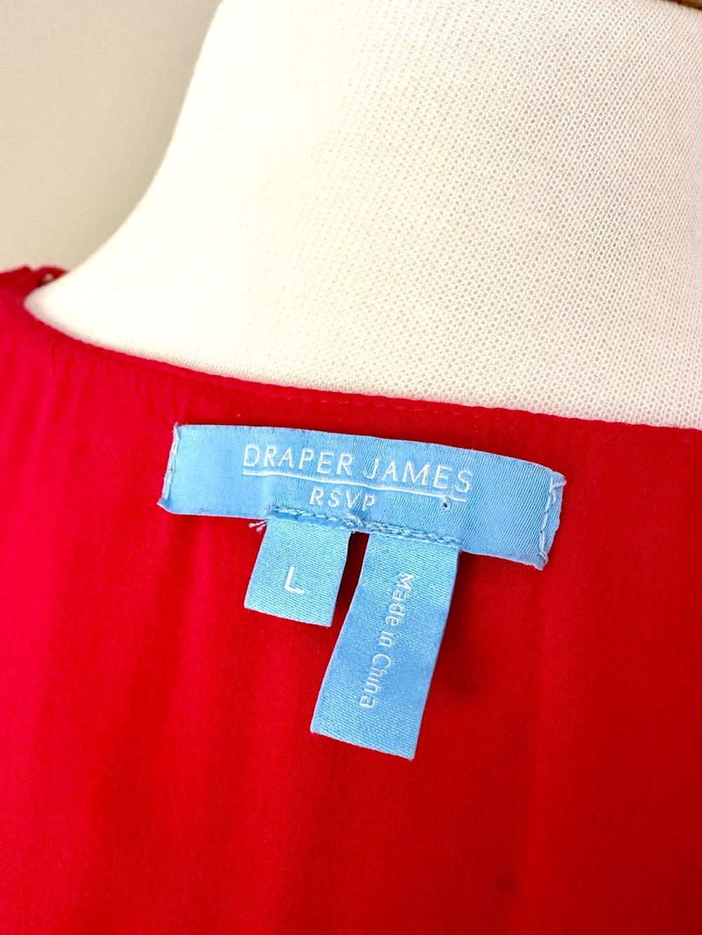 Draper James RSVP Red Floral Wrap Dress – Size Large - Picture 2 of 4